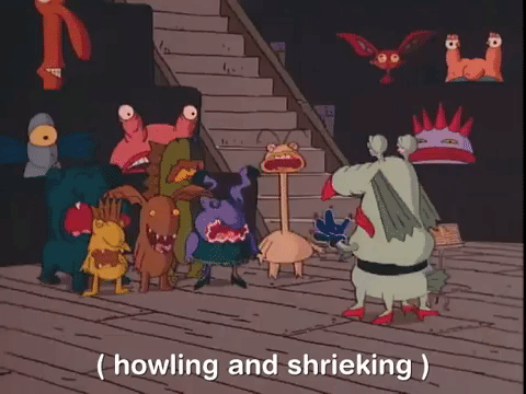nickrewind giphydvr nicksplat aaahh real monster giphyarm001 GIF