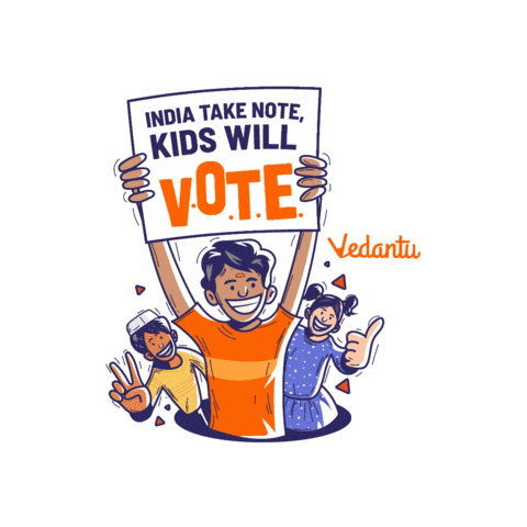Vedantu giphyupload kids india vote Sticker