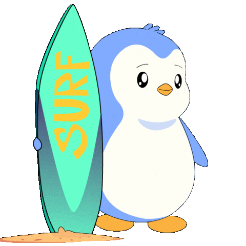 Beach Day Hello Sticker by Pudgy Penguins