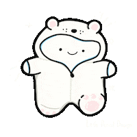 LittlePencilDesign wink sparkle winking polar bear Sticker