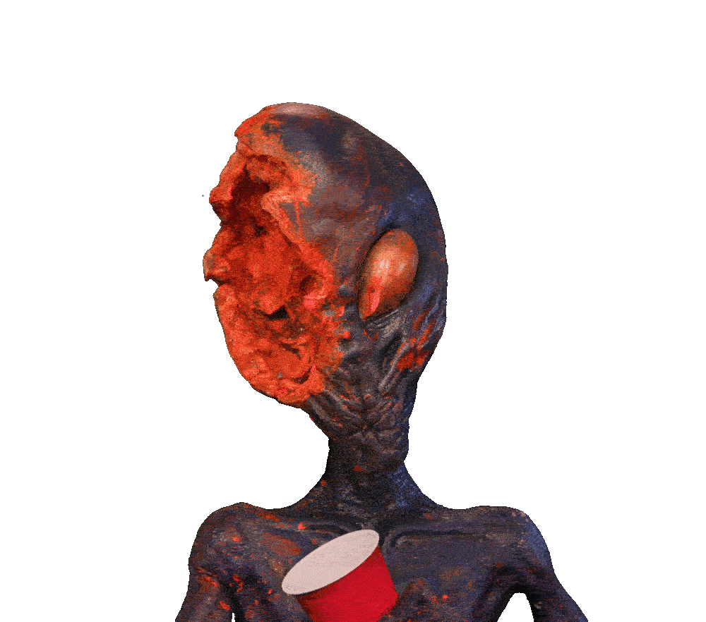 Extra Terrestrial Drinking Sticker by The Horror Section