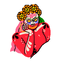 DiaPachecoo illustration day of the dead dia de muertos mexicana Sticker