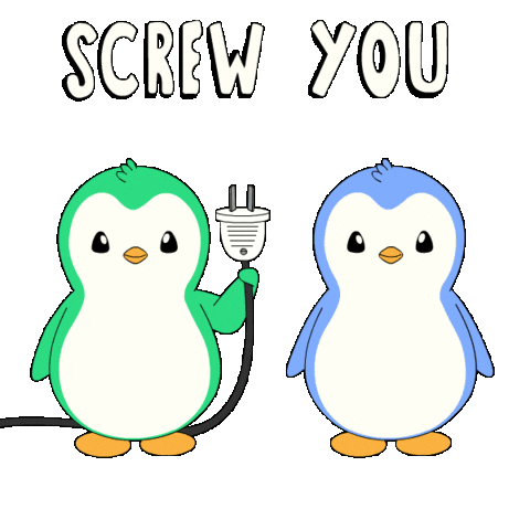 Penguin Screw You Sticker by Abster