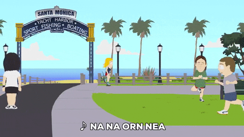 bus running GIF by South Park 