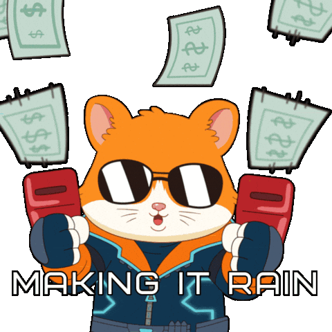 Happy Make It Rain Sticker by Hamieverse