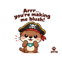 Crush Blushing Sticker by Otto the Otter by GleeSpace