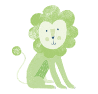 loewenzahnorganics green kids lion playful Sticker