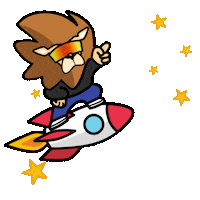 To The Moon Space Sticker by Loaded Lions