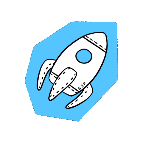 Space Rocket Sticker by Super Seconds Festival