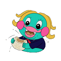 funfunart hungry eat chew 吃 Sticker