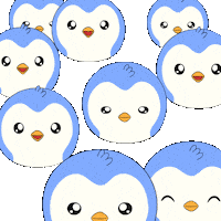 Huddle Up Lets Go Sticker by Pudgy Penguins