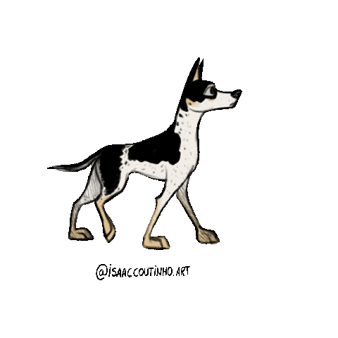 isaaccoutinhoart giphyupload dog walk cachorro Sticker
