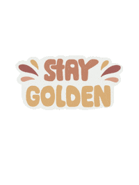 fiveoclockdesigns summer retro beach golden Sticker