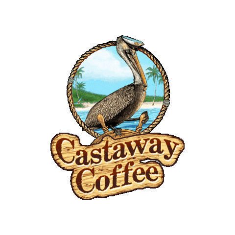 CastawayCoffeeOfficial coffee beach vibes i love coffee island life Sticker