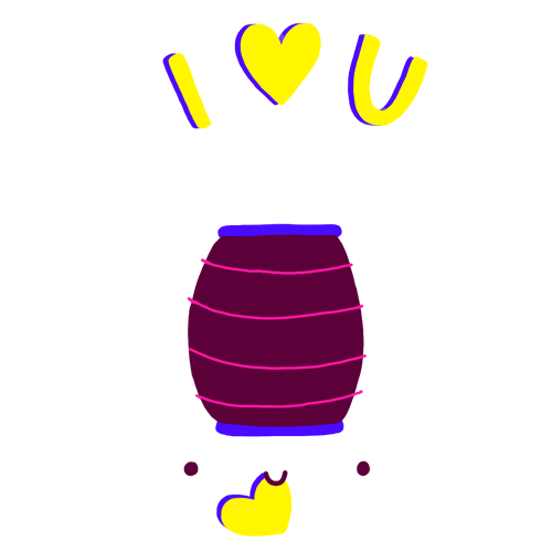 Happy I Love You Sticker by Cindy Suen