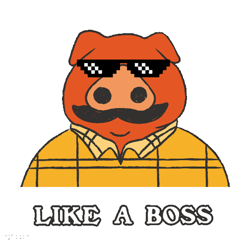 Glasses Boss Sticker by escobark.id