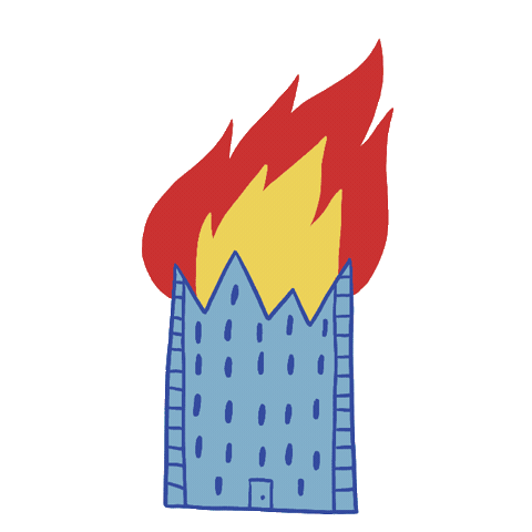LENAMIRAL giphyupload fire building lenamiral Sticker