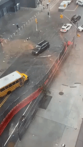 Brooklyn Motorists Drive Through 'Crazy' Flooding as Heavy Rain Lashes New York