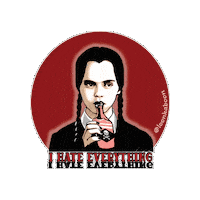 Wednesday Addams Halloween Sticker by Loon Kaboon