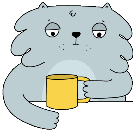 Good Morning Cat Sticker by Rafs Design