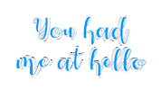 You Had Me At Hello Sticker by OpticalArtInc.