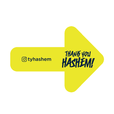 Arrow Thank You Hashem Sticker by tyhnation