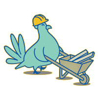 Animation Eat Sticker by Dizzy Bird