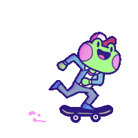 Dwindlebag frog skateboard sk8 crystalfrogs Sticker