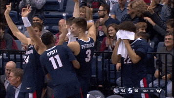 GonzagaBulldogs celebration basketball bench three pointer GIF