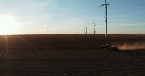 BantamCommunications giphygifmaker texas tractor windmills GIF