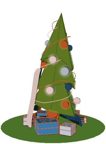 Snowboarding Christmas Tree Sticker by ROXY