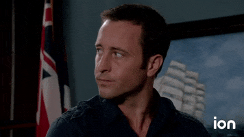 TV gif. Alex O'Loughlin as Steve McGarrett in Hawaii Five-O appears defeated as he looks down, then almost imperceptibly nods his head 1 time.