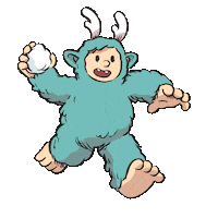 Abominable Snowman Running Sticker by Flying Eye Books