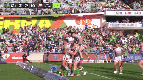 Nrl Try Celeb GIF by Canberra Raiders