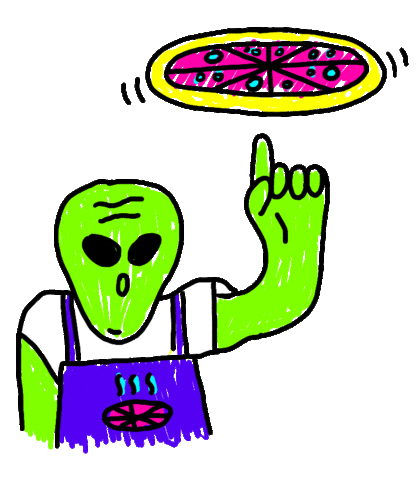Hungry Pizza Sticker by T A R V E R