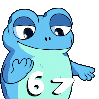 6 7 Blue Frog Sticker by Croakey