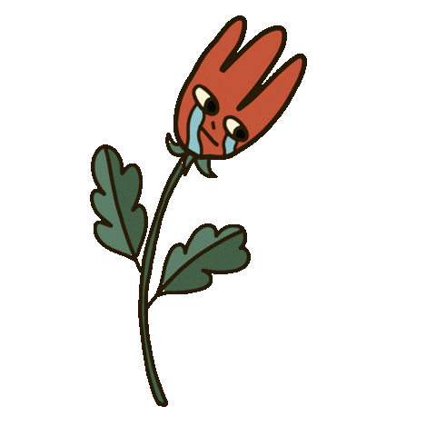 Sad Flower Sticker