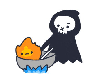Death Cooking Sticker by nothingwejun