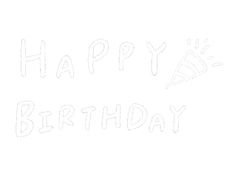 Happy Birthday 手寫字 Sticker