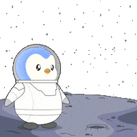 To The Moon Space Sticker by Pudgy Penguins