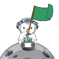 To The Moon Space Sticker by Pudgy Penguins