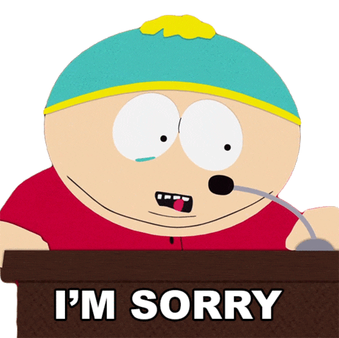 Sorry Eric Cartman Sticker by South Park