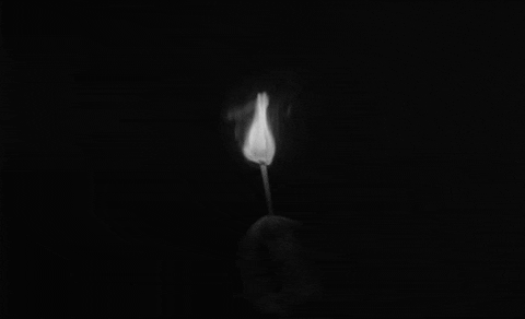 black and white burn GIF
