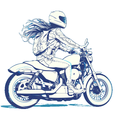 motolady giphyupload bike wind babe Sticker