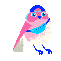 Festival Bird Sticker by Nouvelle Cuisine