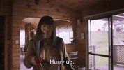 creamerie_show wellness cow hurry hurry up GIF