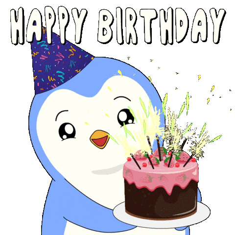 Happy Birthday Penguin Sticker by Pudgy Penguins