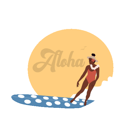 nicole_namdar giphyupload surf hawaii aloha Sticker