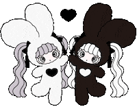 Heart Twins Sticker by mineco