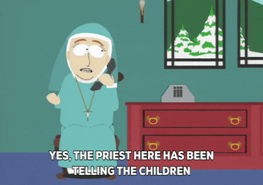 nun speaking GIF by South Park 